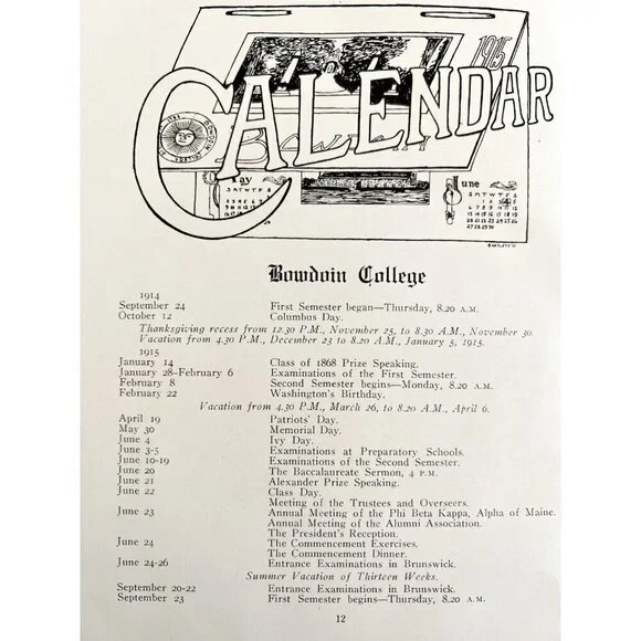 Bowdoin Bugle 1916 Maine Yearbook Volume 70 Lewiston Antique HC #2 HBS - Picture 5 of 10